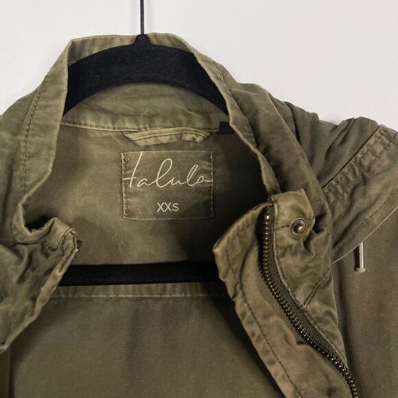 Aritzia Talula XXS Olive Green Trooper Utility Jacket Hooded Cinch Waist 2XS - Picture 5 of 13